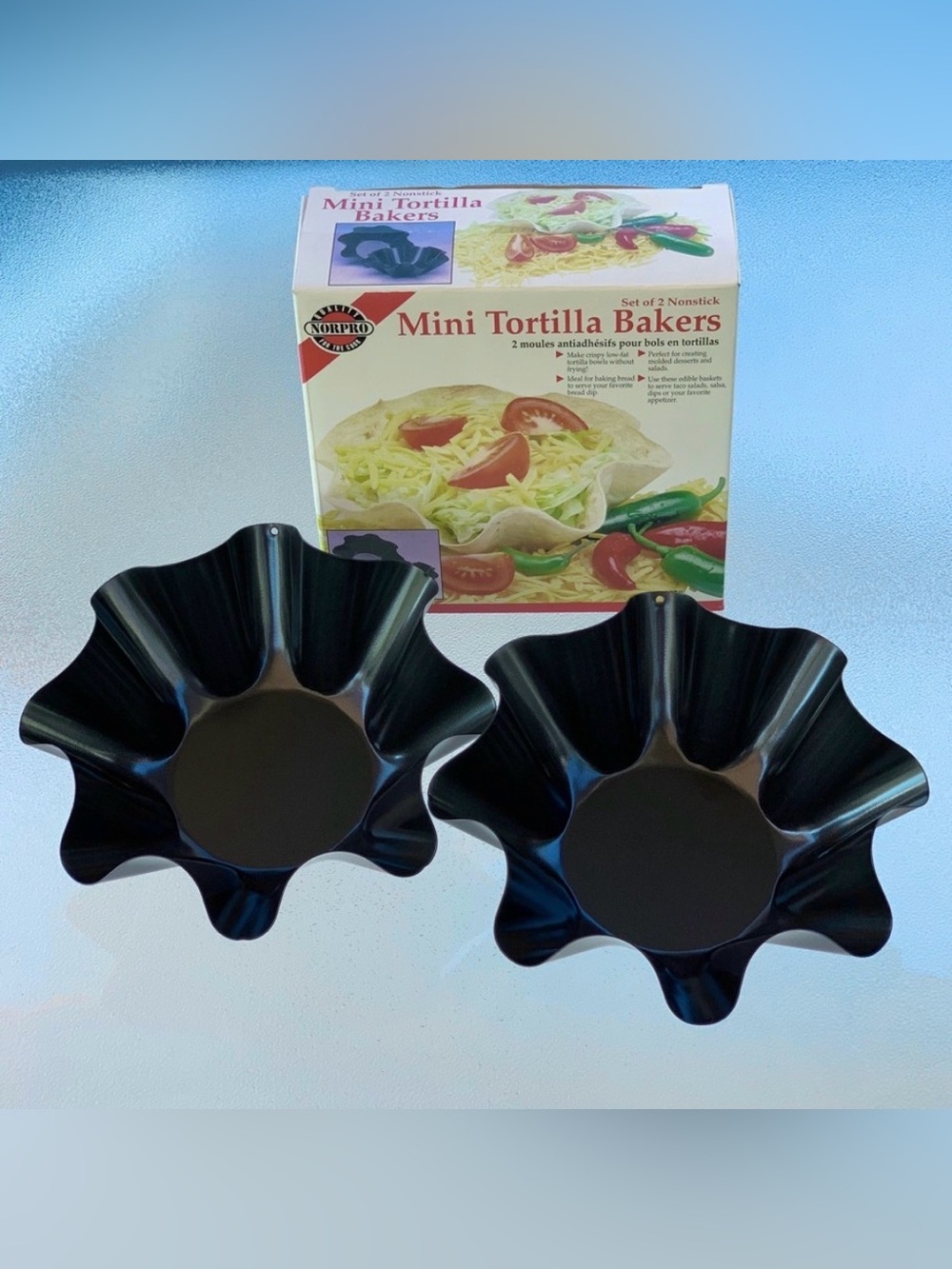 Mini Metal Tortilla Bowl Bakers ~ 2-Piece Set